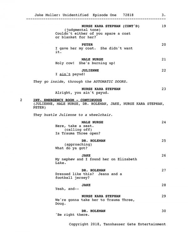 Jake Muller Adventures: Unidentified Recording Script
