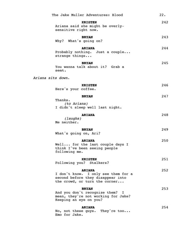 Jake Muller Adventures: Blood Recording Script